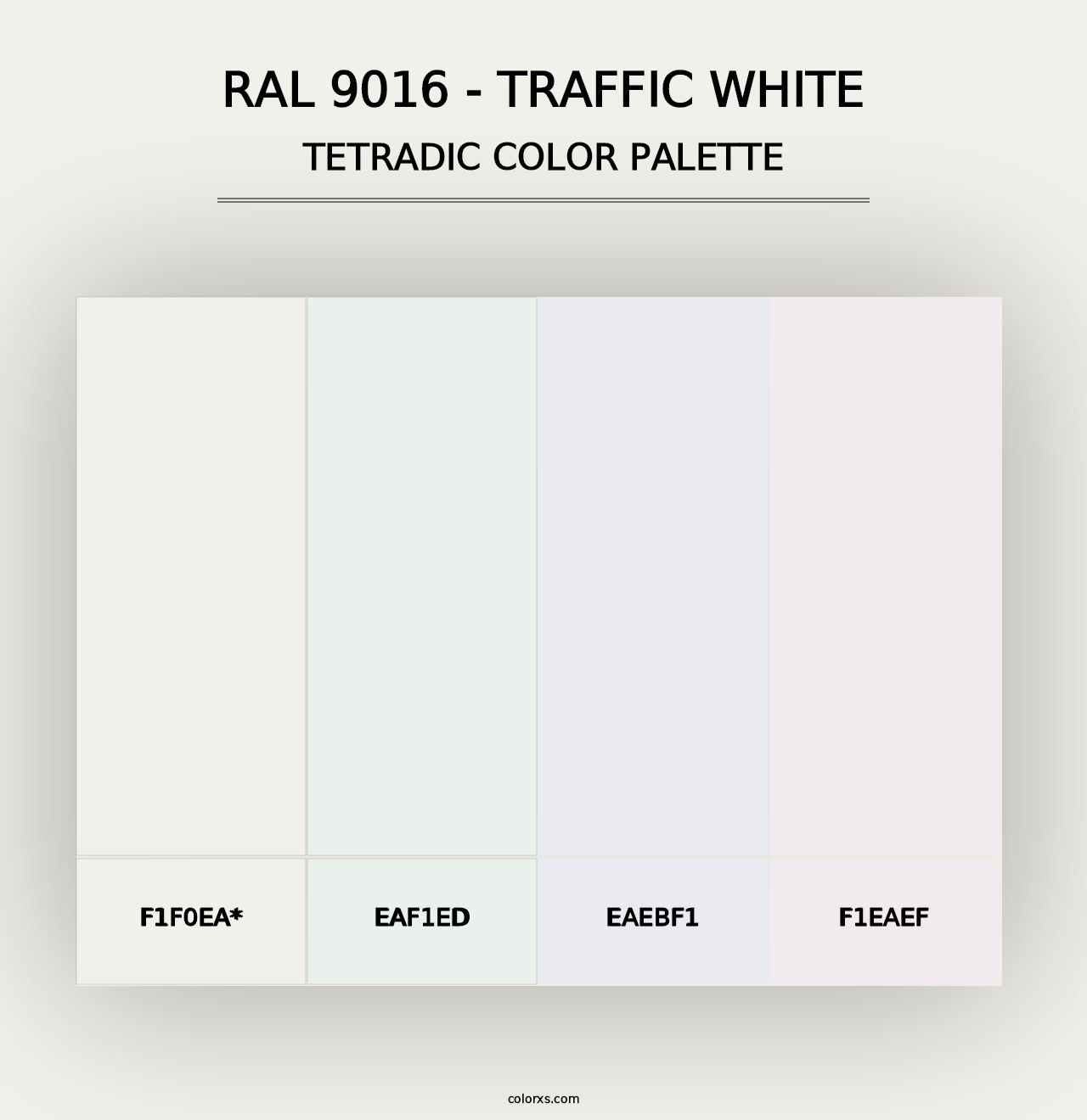 RAL 9016 - Traffic White - Tetradic Color Palette