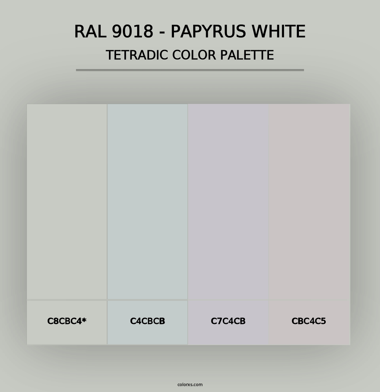 RAL 9018 - Papyrus White - Tetradic Color Palette