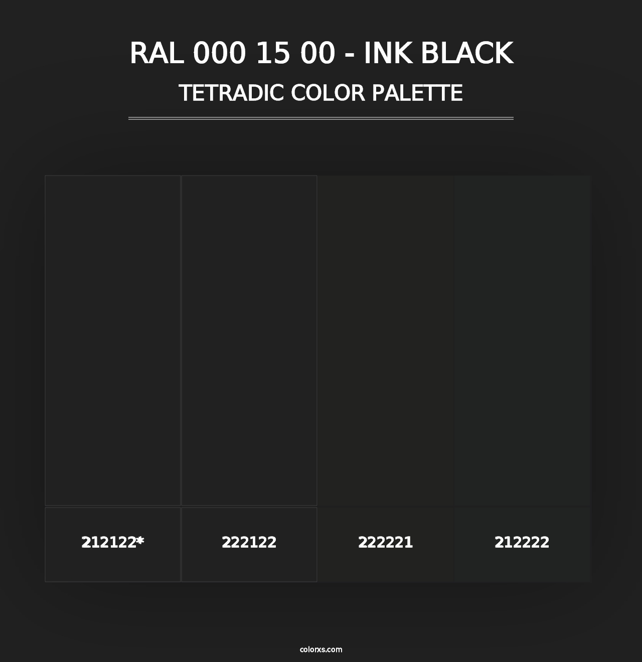 RAL 000 15 00 - Ink Black - Tetradic Color Palette