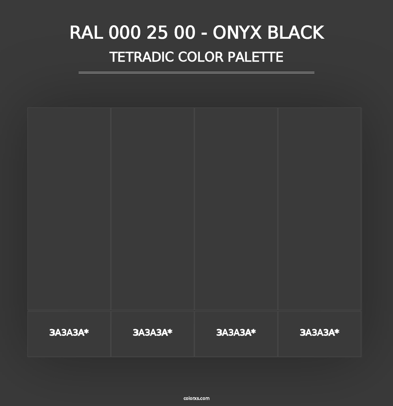 RAL 000 25 00 - Onyx Black - Tetradic Color Palette