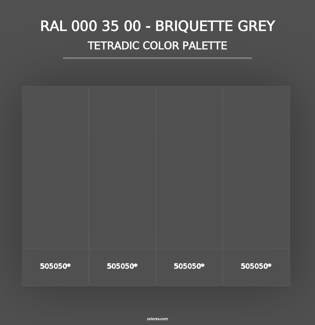 RAL 000 35 00 - Briquette Grey - Tetradic Color Palette