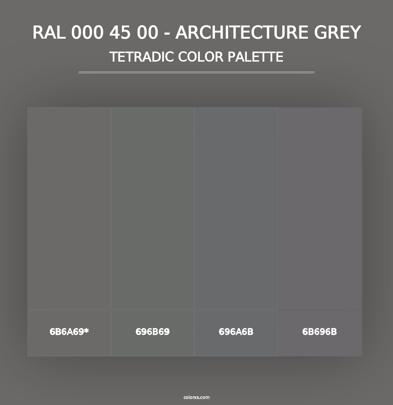 RAL 000 45 00 - Architecture Grey - Tetradic Color Palette