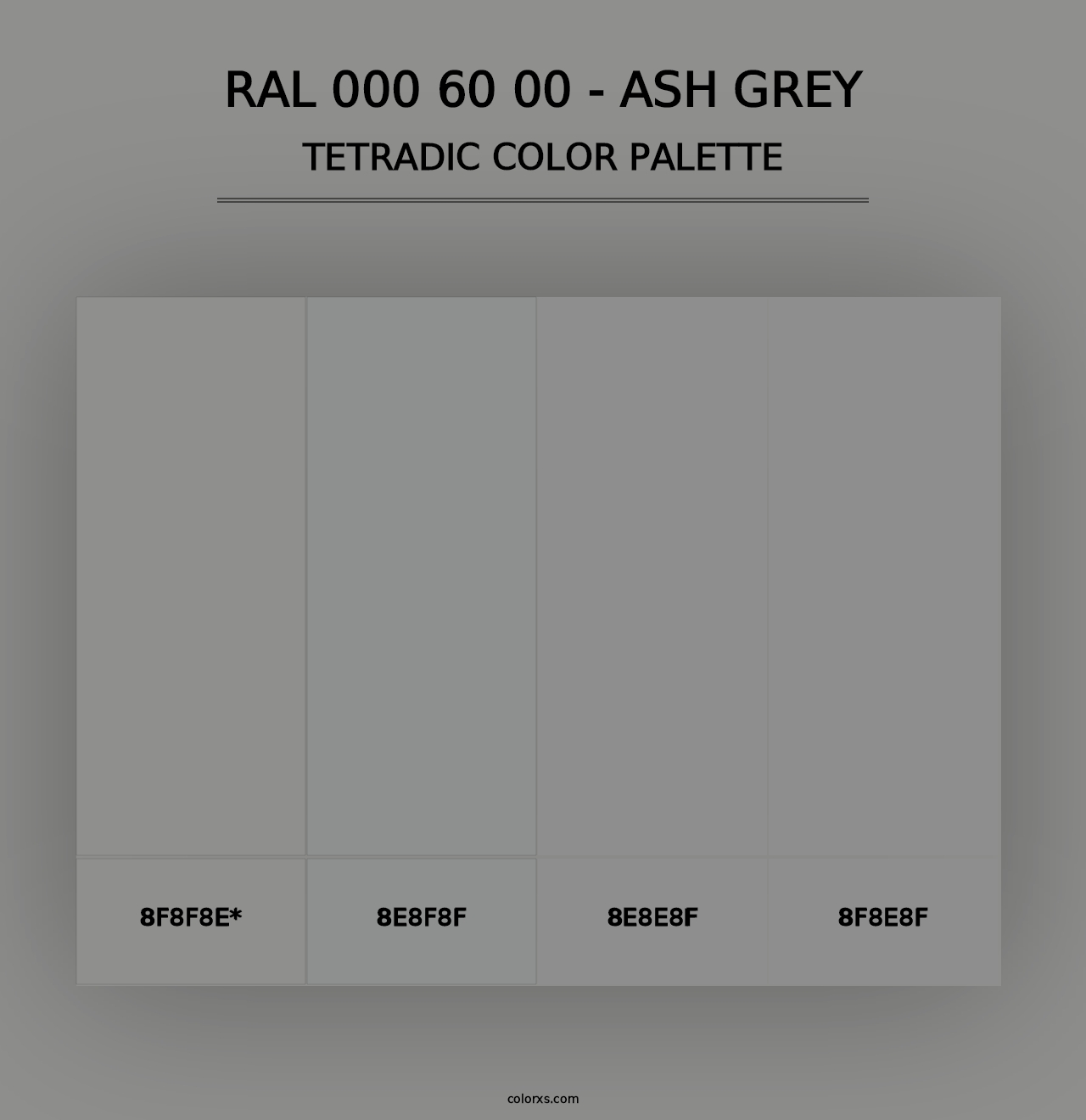 RAL 000 60 00 - Ash Grey - Tetradic Color Palette