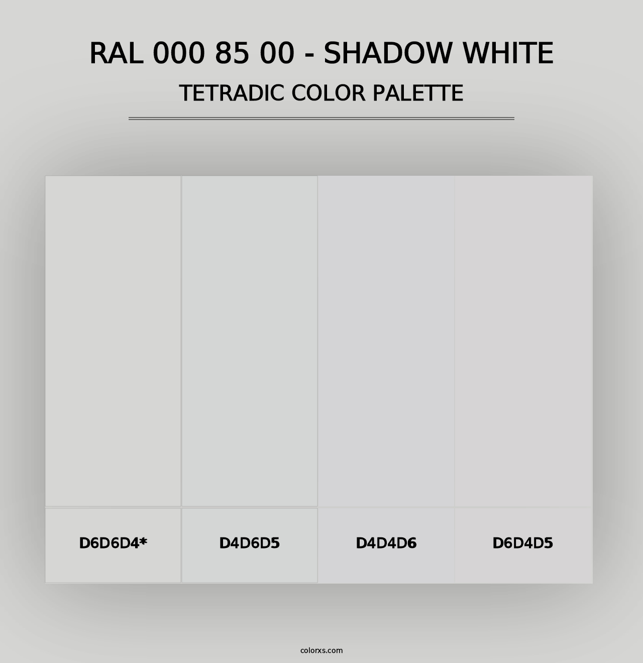 RAL 000 85 00 - Shadow White - Tetradic Color Palette