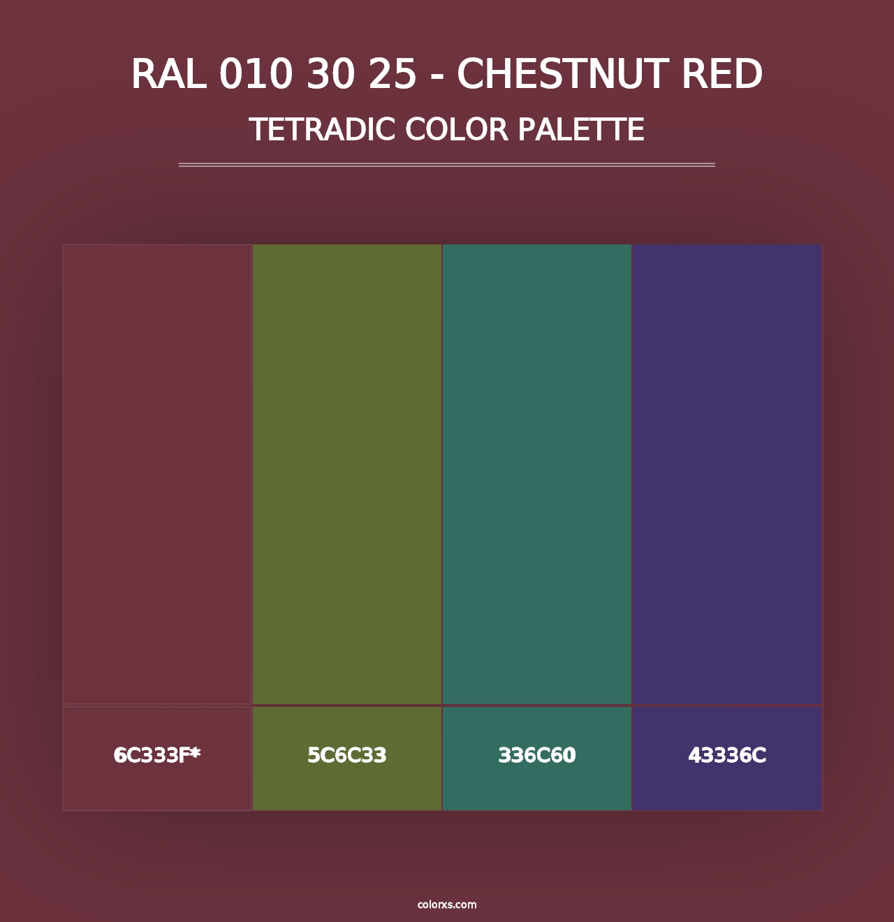 RAL 010 30 25 - Chestnut Red - Tetradic Color Palette