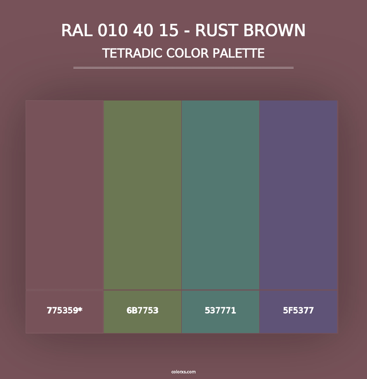 RAL 010 40 15 - Rust Brown - Tetradic Color Palette