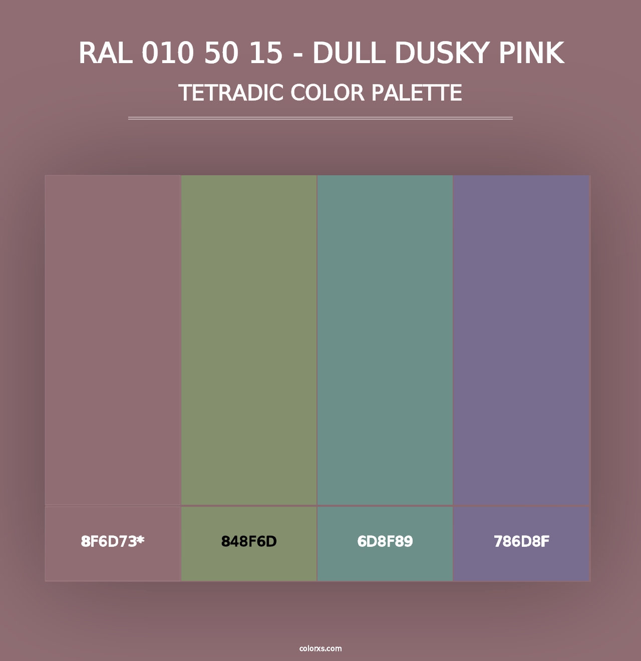 RAL 010 50 15 - Dull Dusky Pink - Tetradic Color Palette