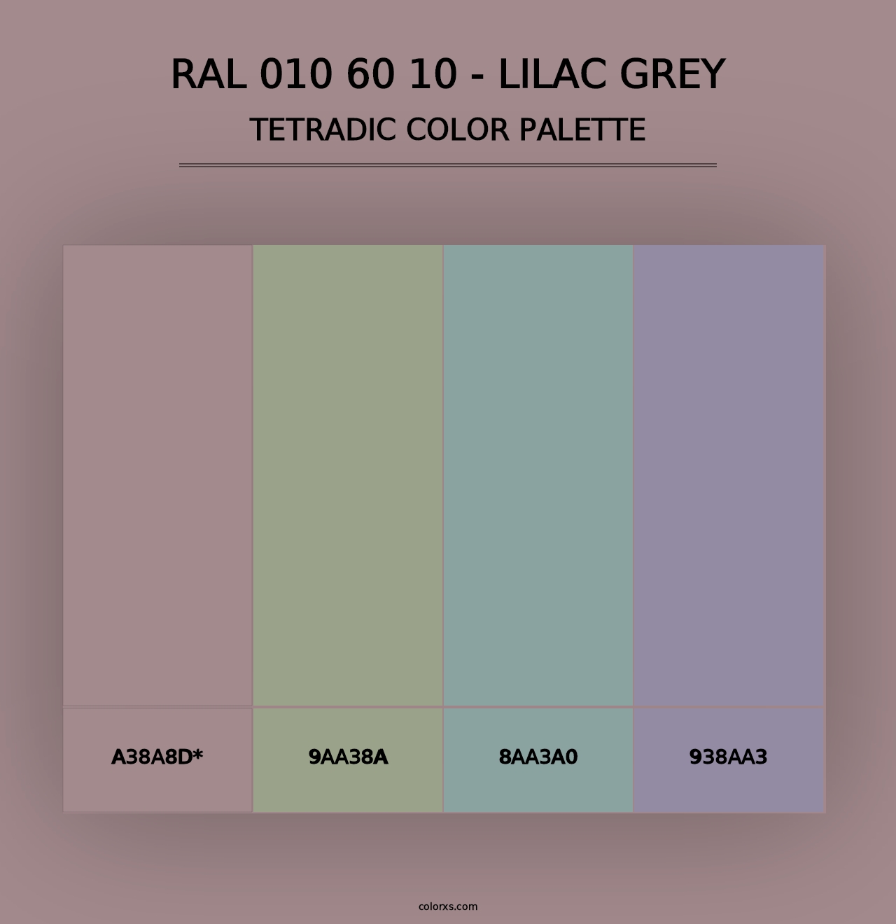 RAL 010 60 10 - Lilac Grey - Tetradic Color Palette