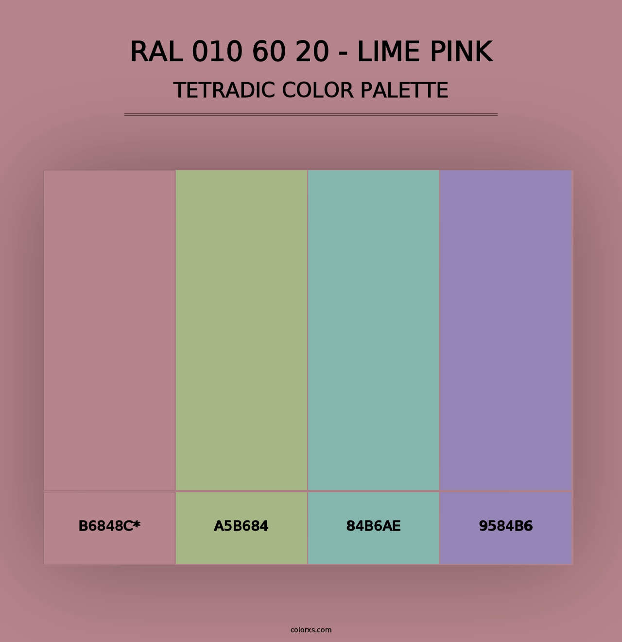 RAL 010 60 20 - Lime Pink - Tetradic Color Palette