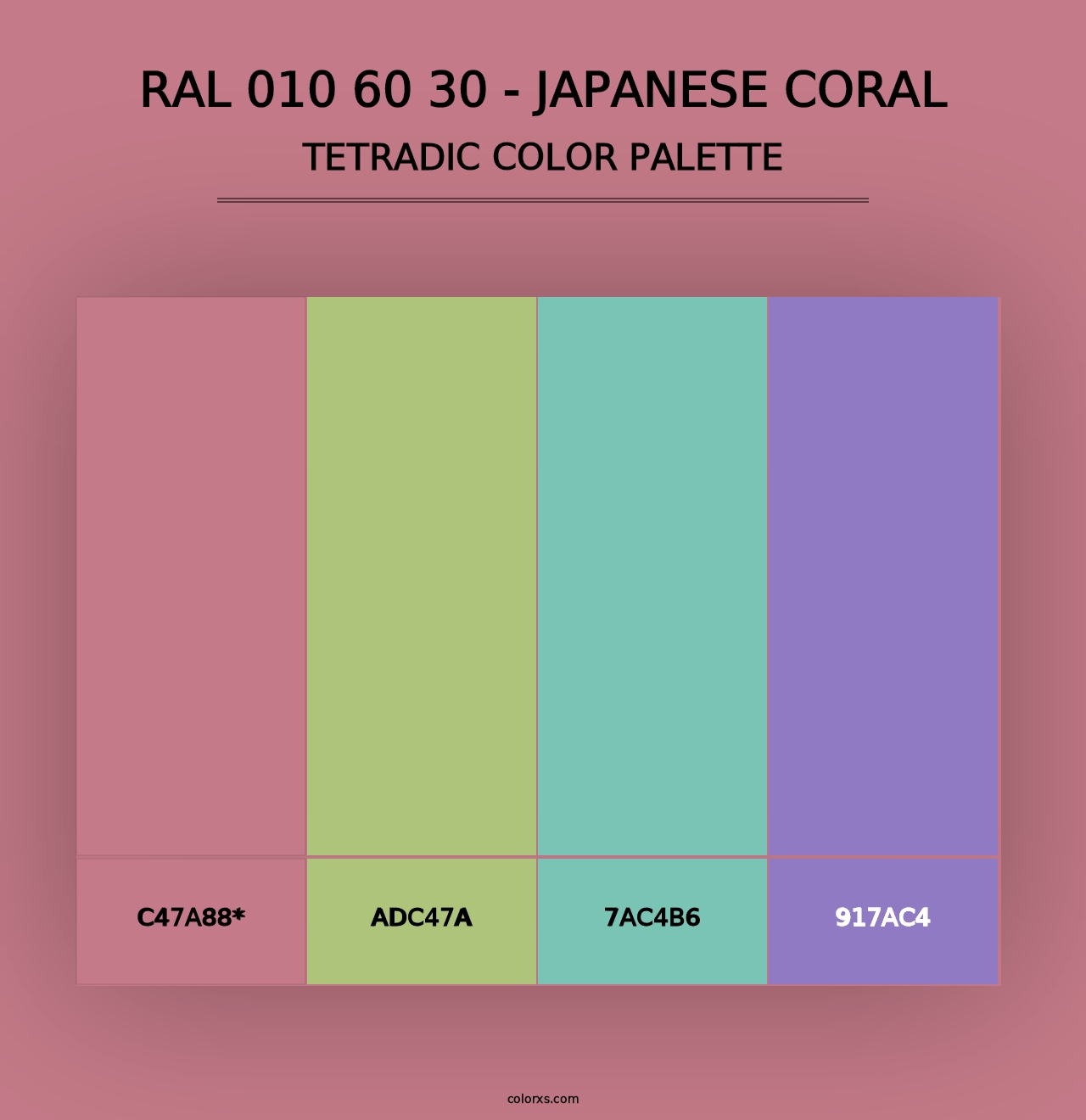 RAL 010 60 30 - Japanese Coral - Tetradic Color Palette