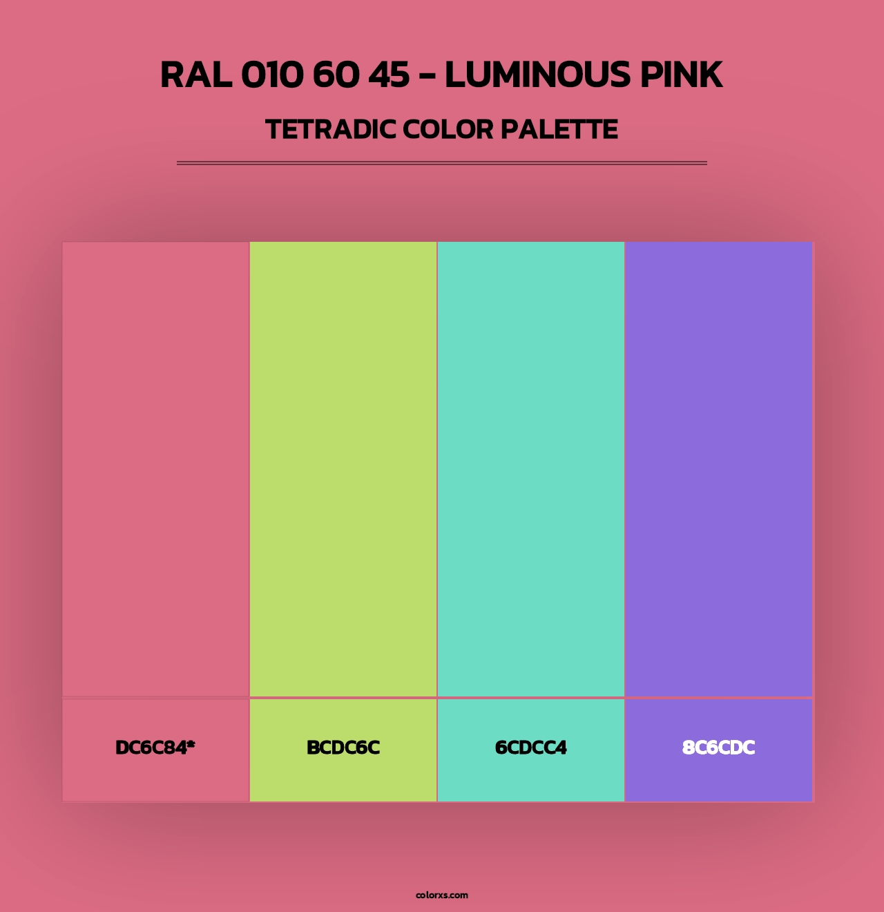 RAL 010 60 45 - Luminous Pink - Tetradic Color Palette