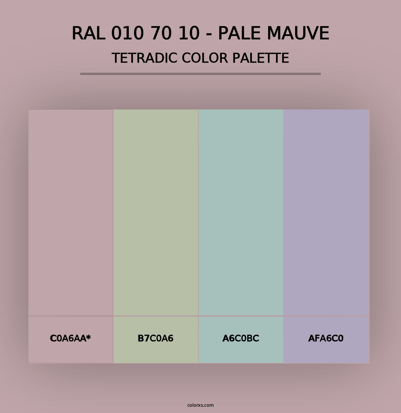 RAL 010 70 10 - Pale Mauve - Tetradic Color Palette