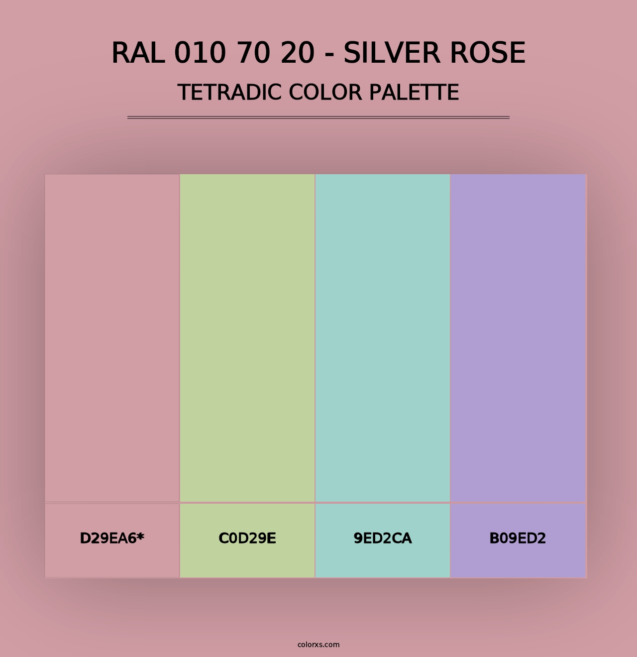 RAL 010 70 20 - Silver Rose - Tetradic Color Palette