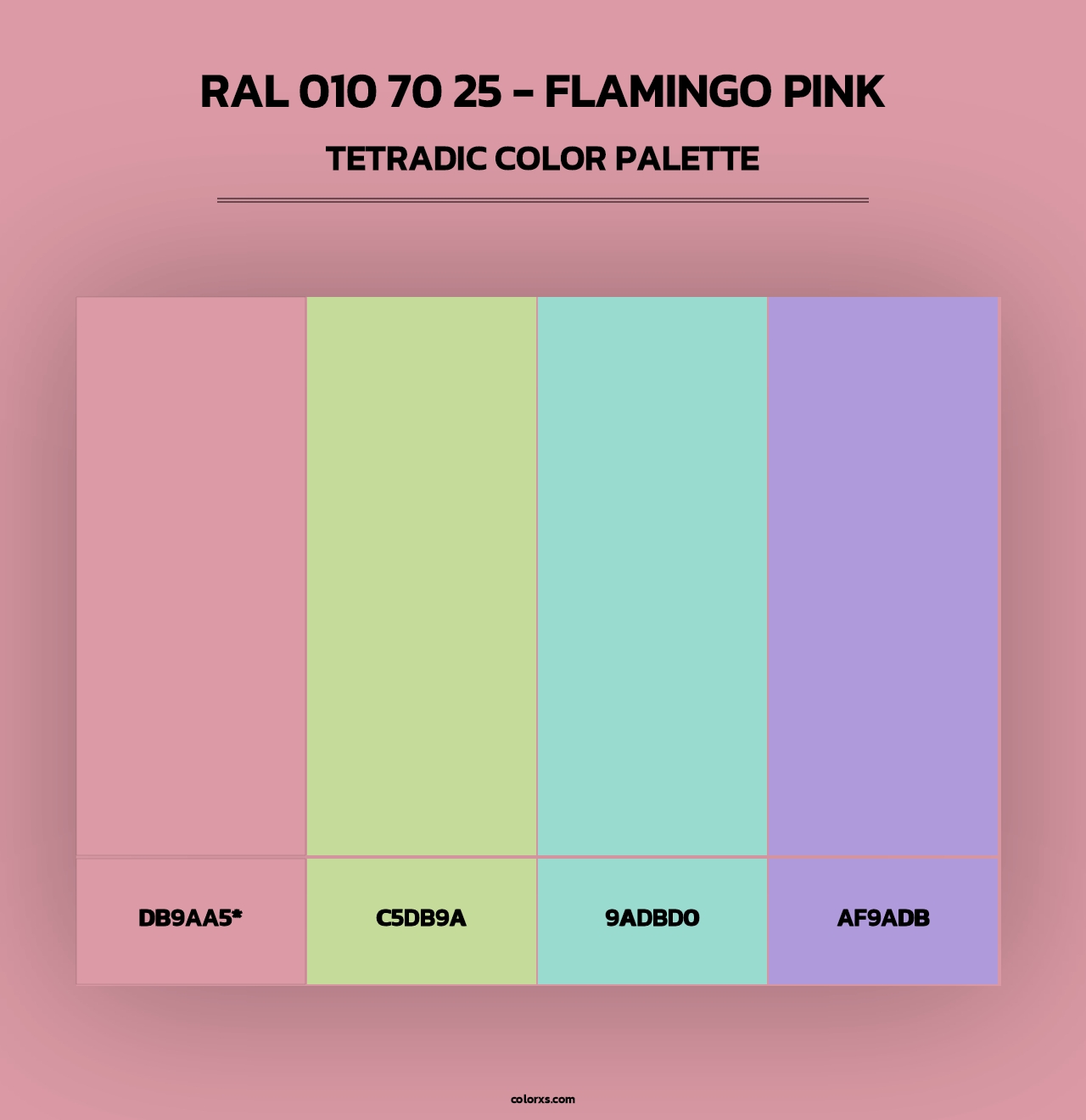 RAL 010 70 25 - Flamingo Pink - Tetradic Color Palette