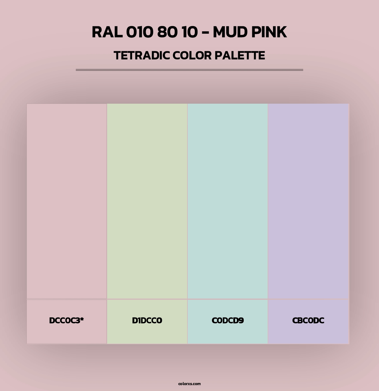 RAL 010 80 10 - Mud Pink - Tetradic Color Palette