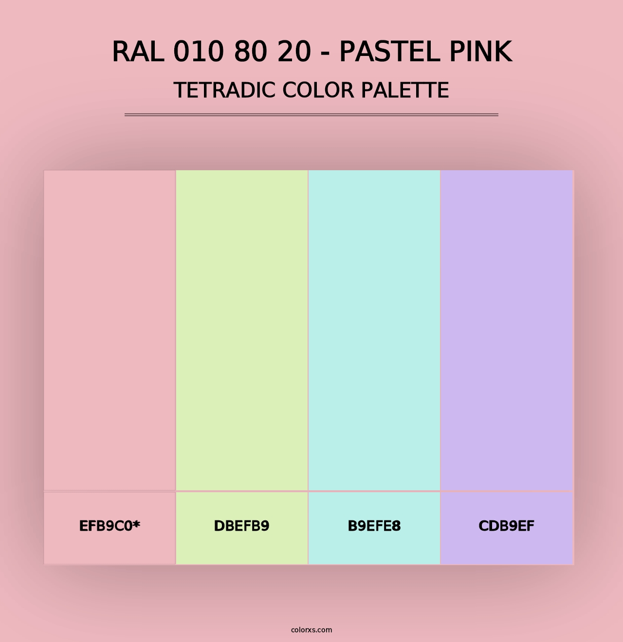 RAL 010 80 20 - Pastel Pink - Tetradic Color Palette