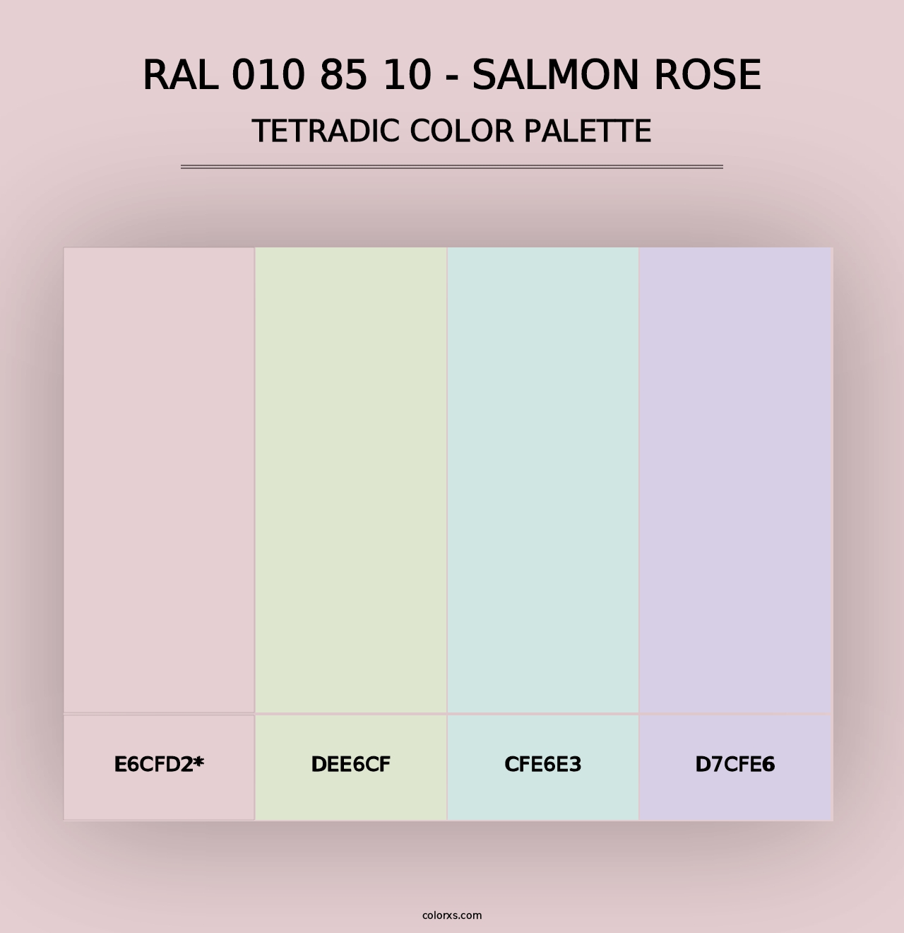 RAL 010 85 10 - Salmon Rose - Tetradic Color Palette