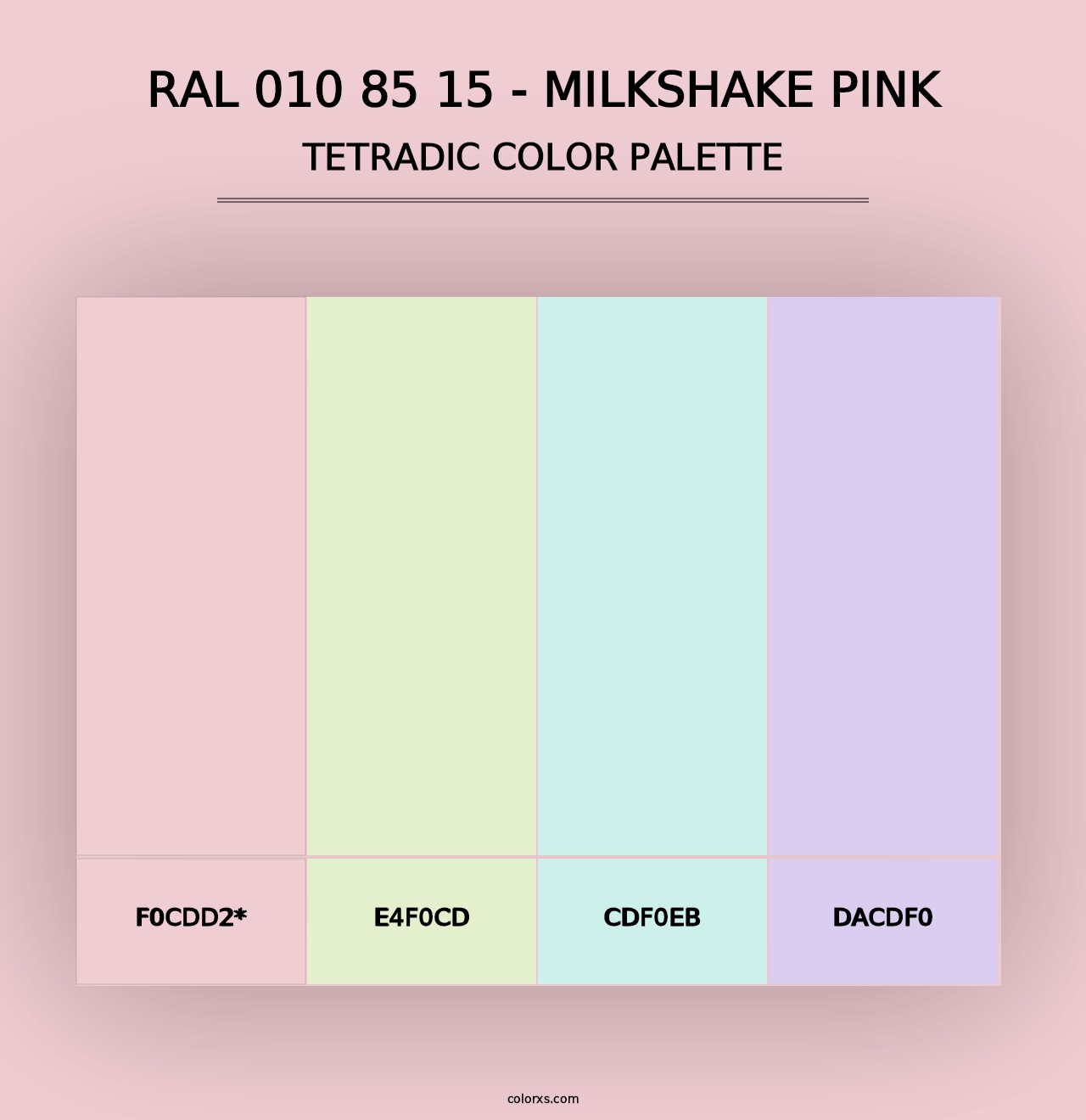 RAL 010 85 15 - Milkshake Pink - Tetradic Color Palette