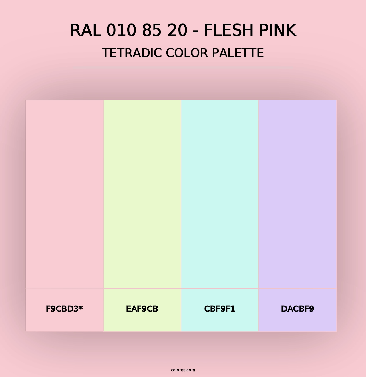 RAL 010 85 20 - Flesh Pink - Tetradic Color Palette