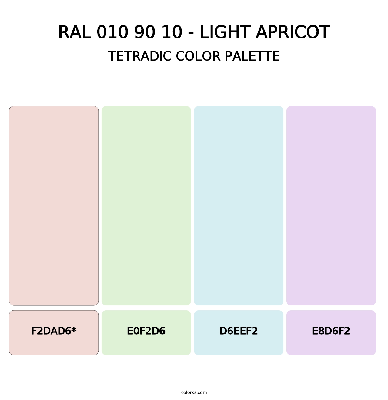 RAL 010 90 10 - Light Apricot - Tetradic Color Palette