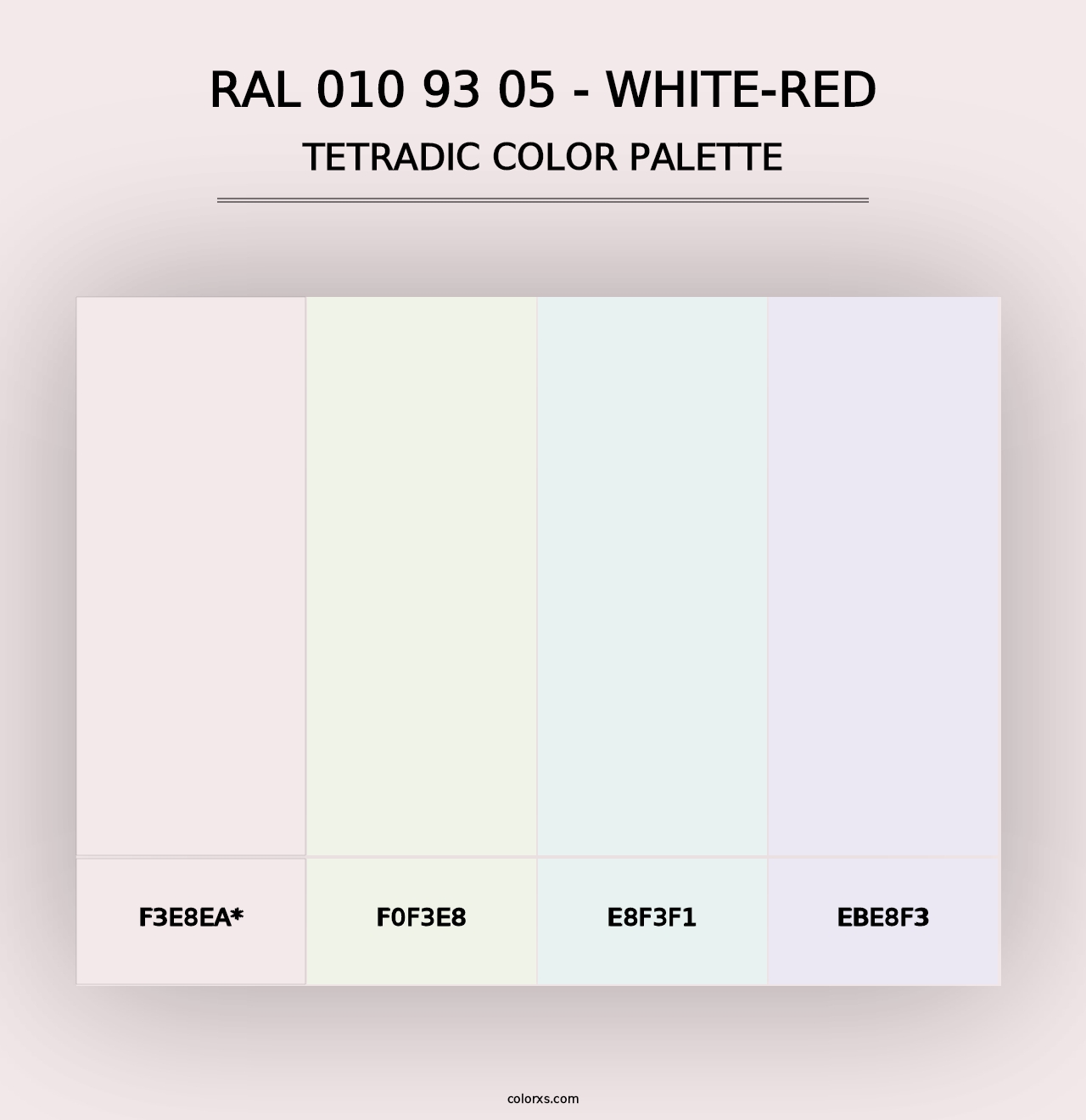 RAL 010 93 05 - White-Red - Tetradic Color Palette