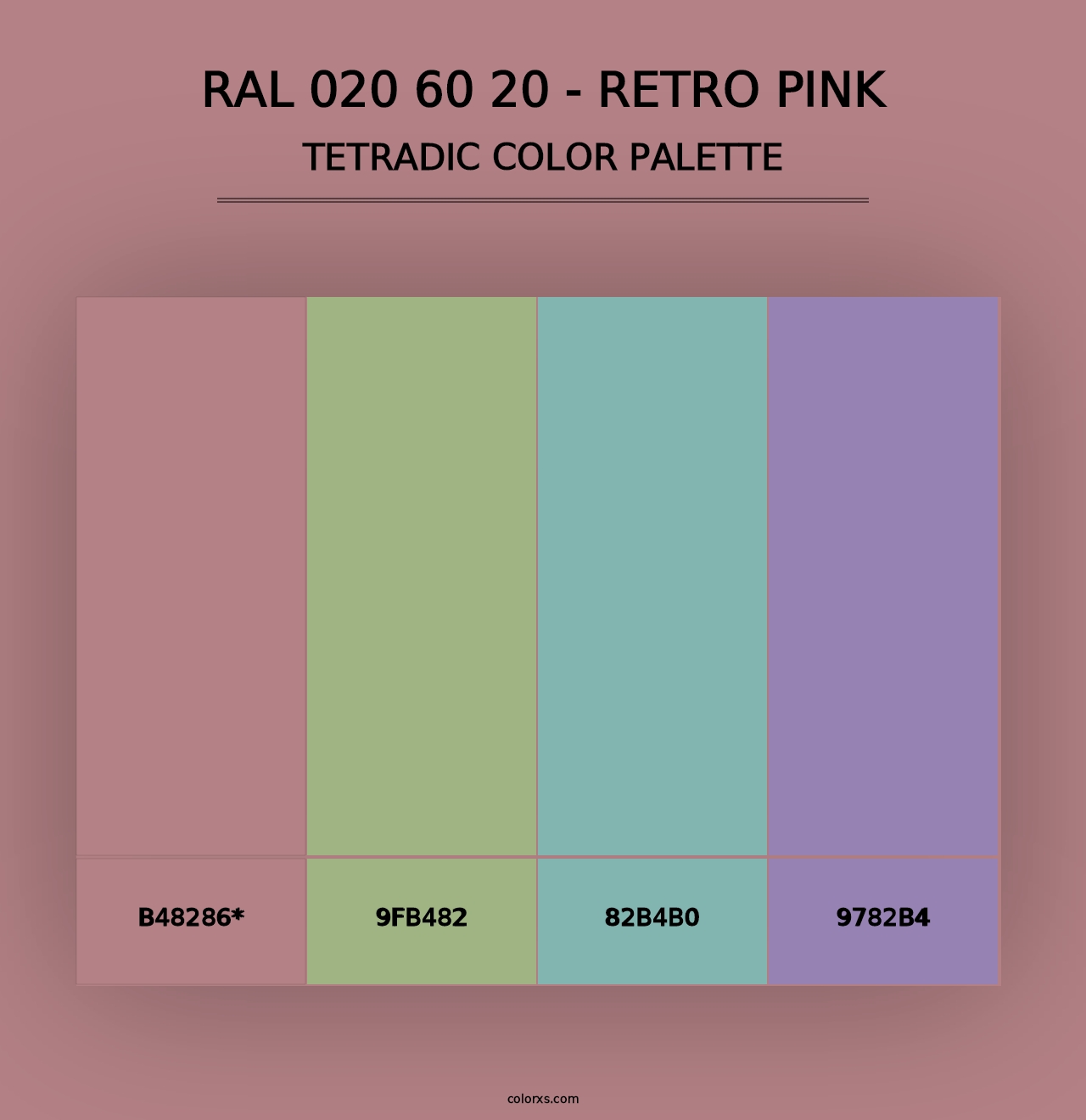 RAL 020 60 20 - Retro Pink - Tetradic Color Palette