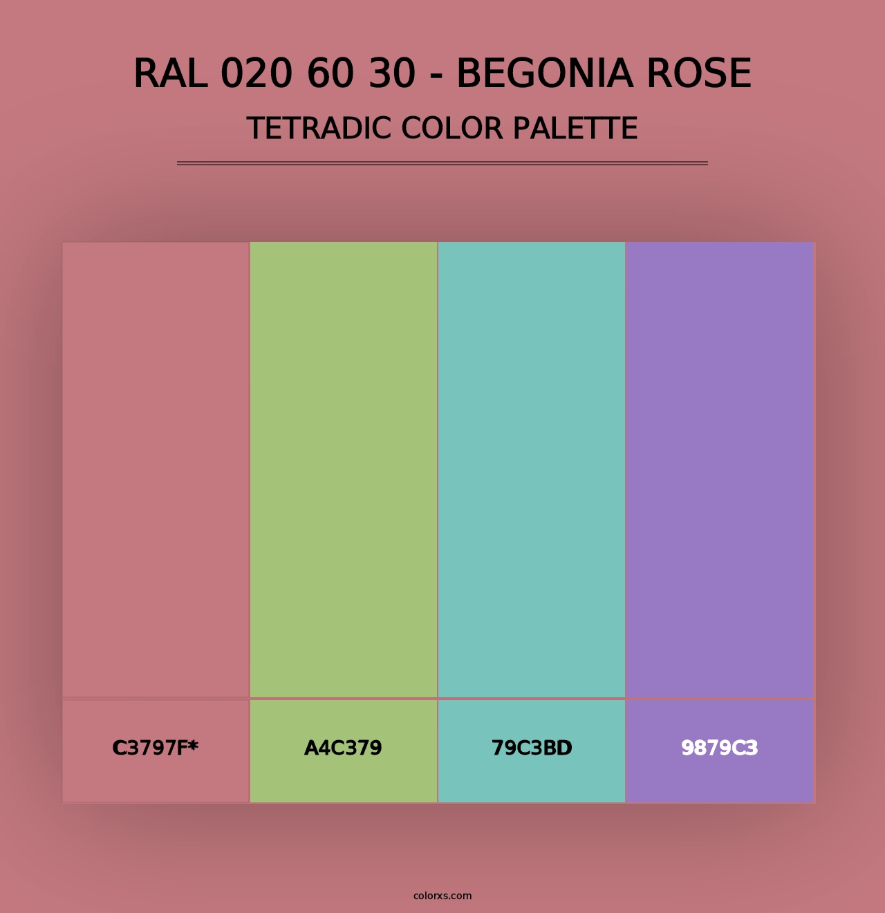 RAL 020 60 30 - Begonia Rose - Tetradic Color Palette