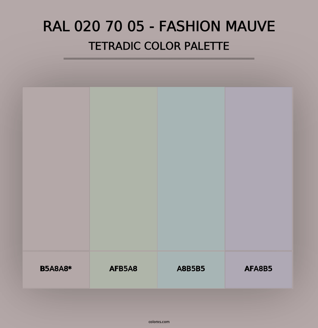 RAL 020 70 05 - Fashion Mauve - Tetradic Color Palette