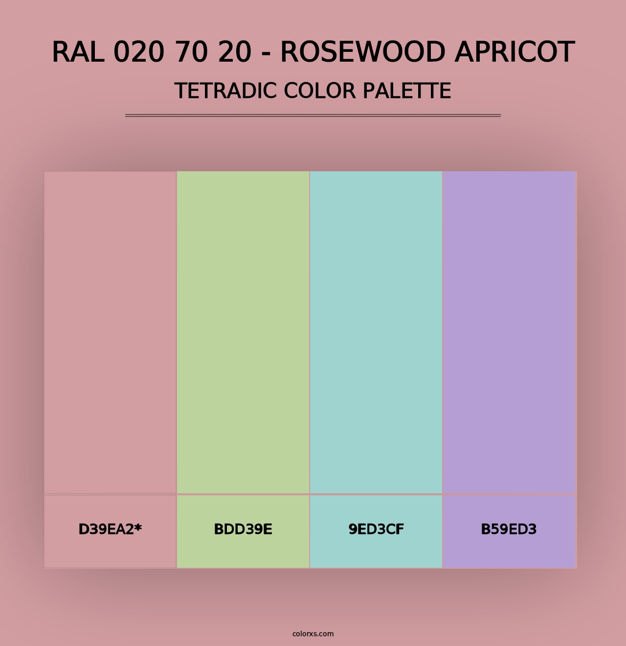 RAL 020 70 20 - Rosewood Apricot - Tetradic Color Palette