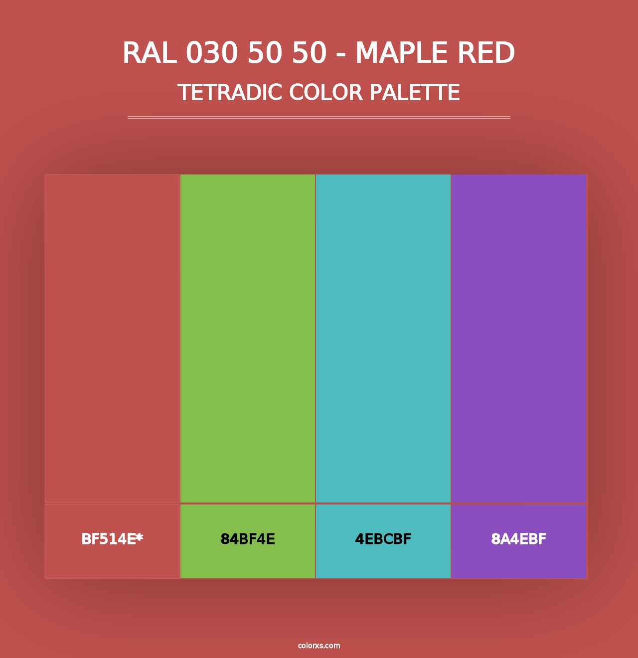 RAL 030 50 50 - Maple Red - Tetradic Color Palette