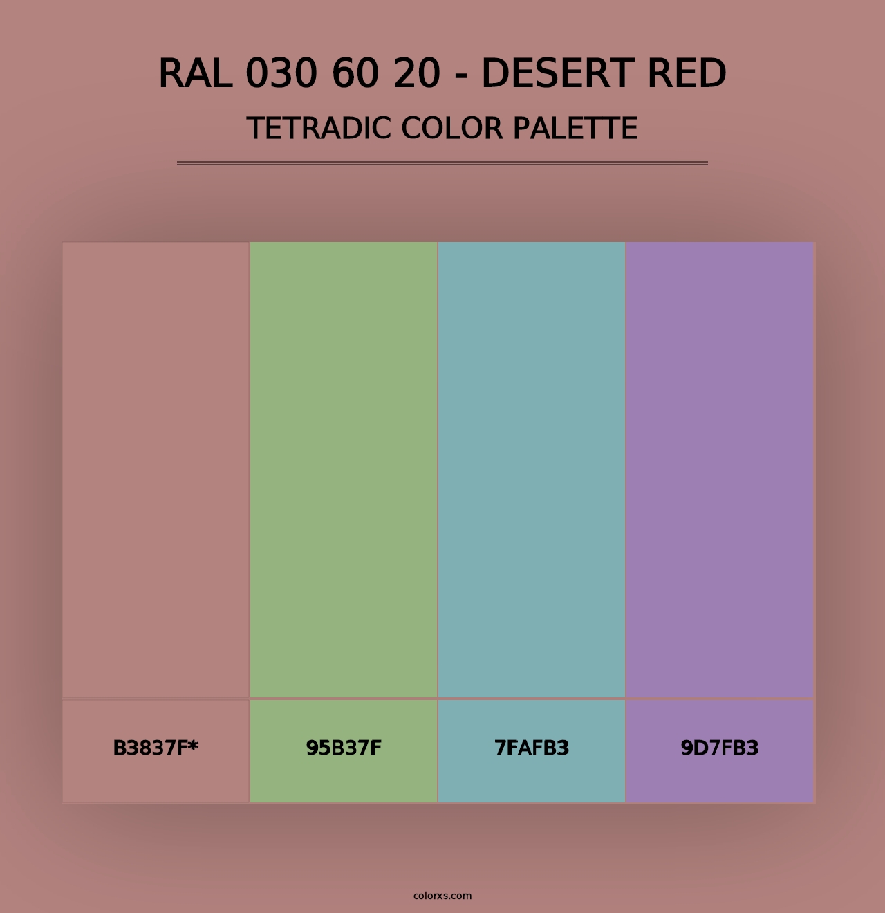 RAL 030 60 20 - Desert Red - Tetradic Color Palette