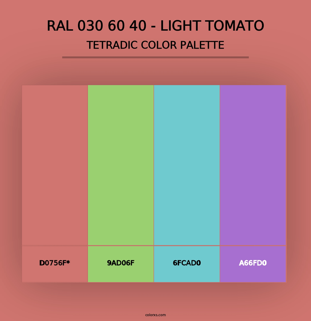 RAL 030 60 40 - Light Tomato - Tetradic Color Palette