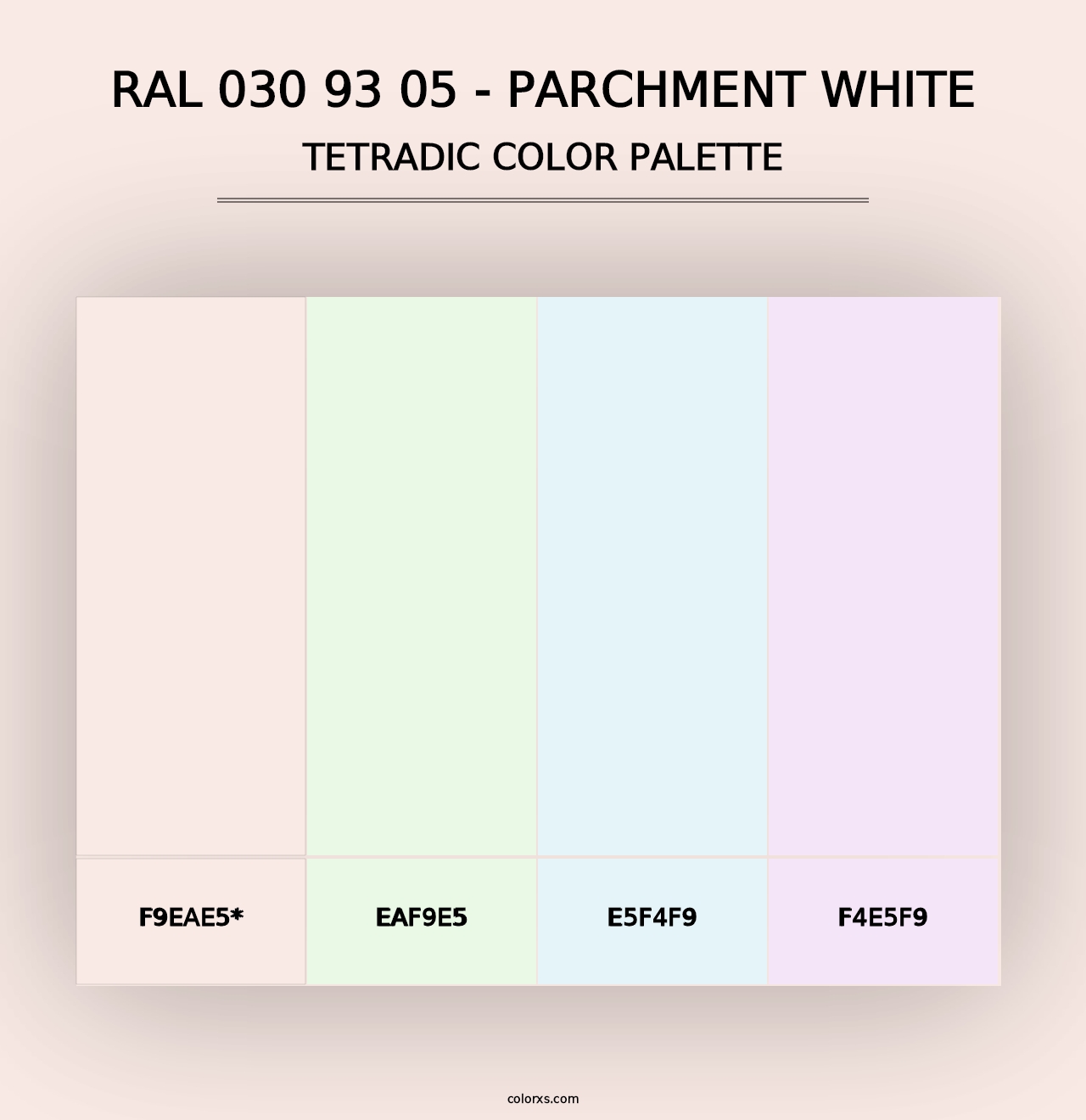 RAL 030 93 05 - Parchment White - Tetradic Color Palette