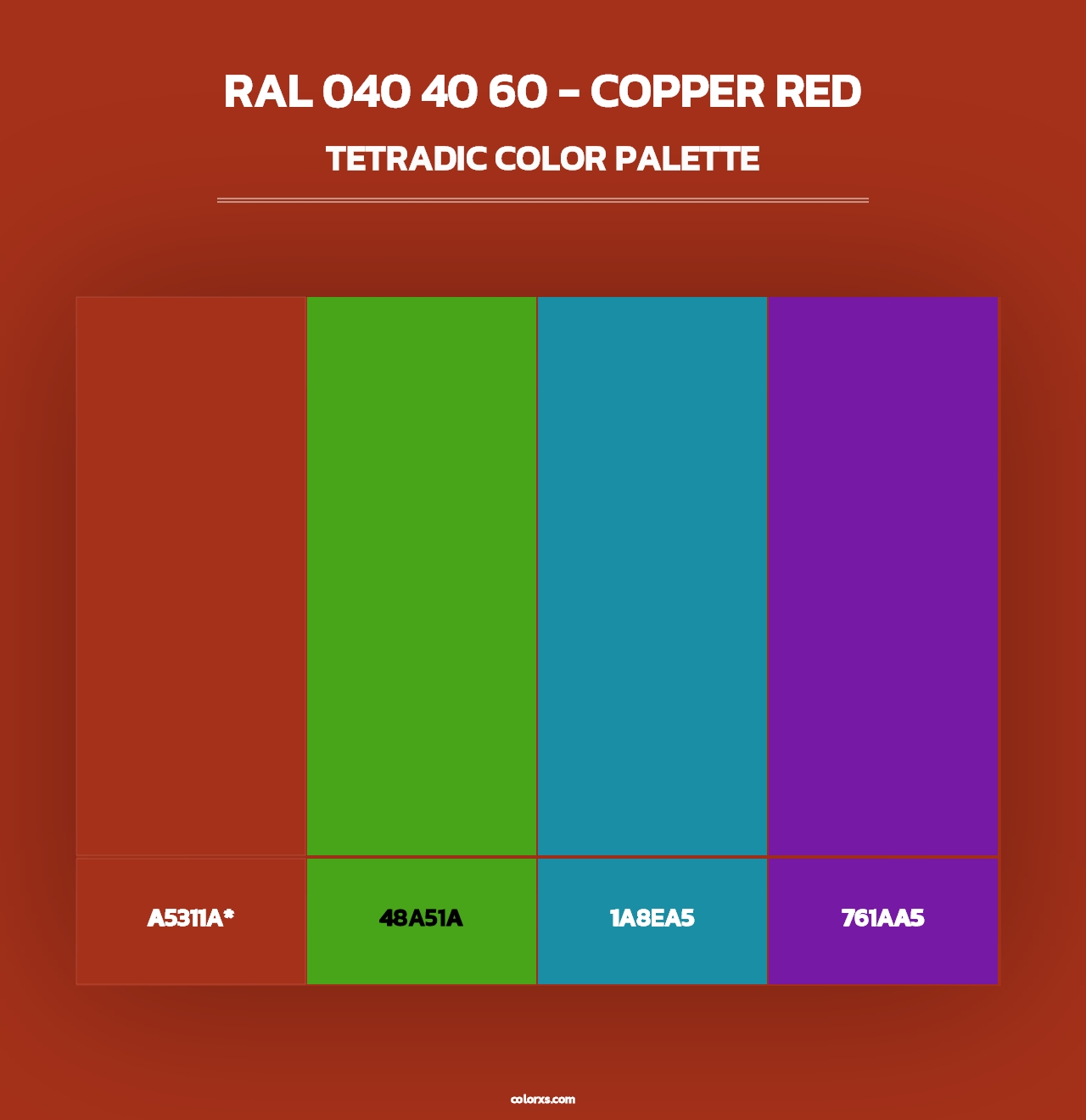 RAL 040 40 60 - Copper Red - Tetradic Color Palette