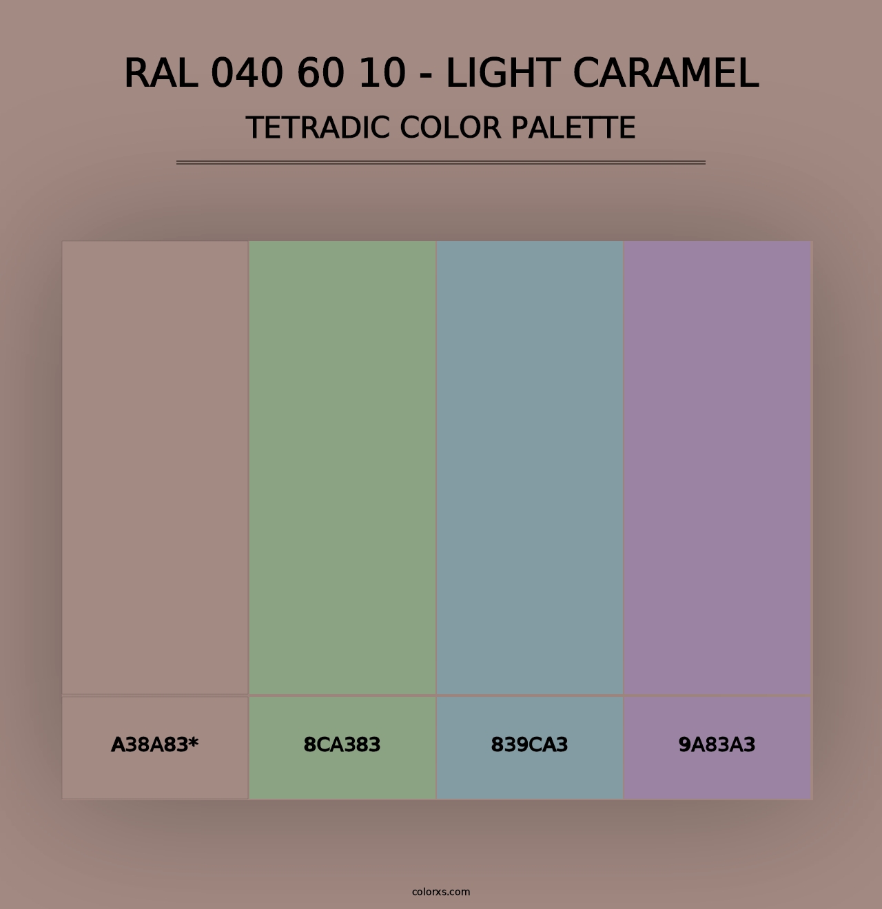 RAL 040 60 10 - Light Caramel - Tetradic Color Palette