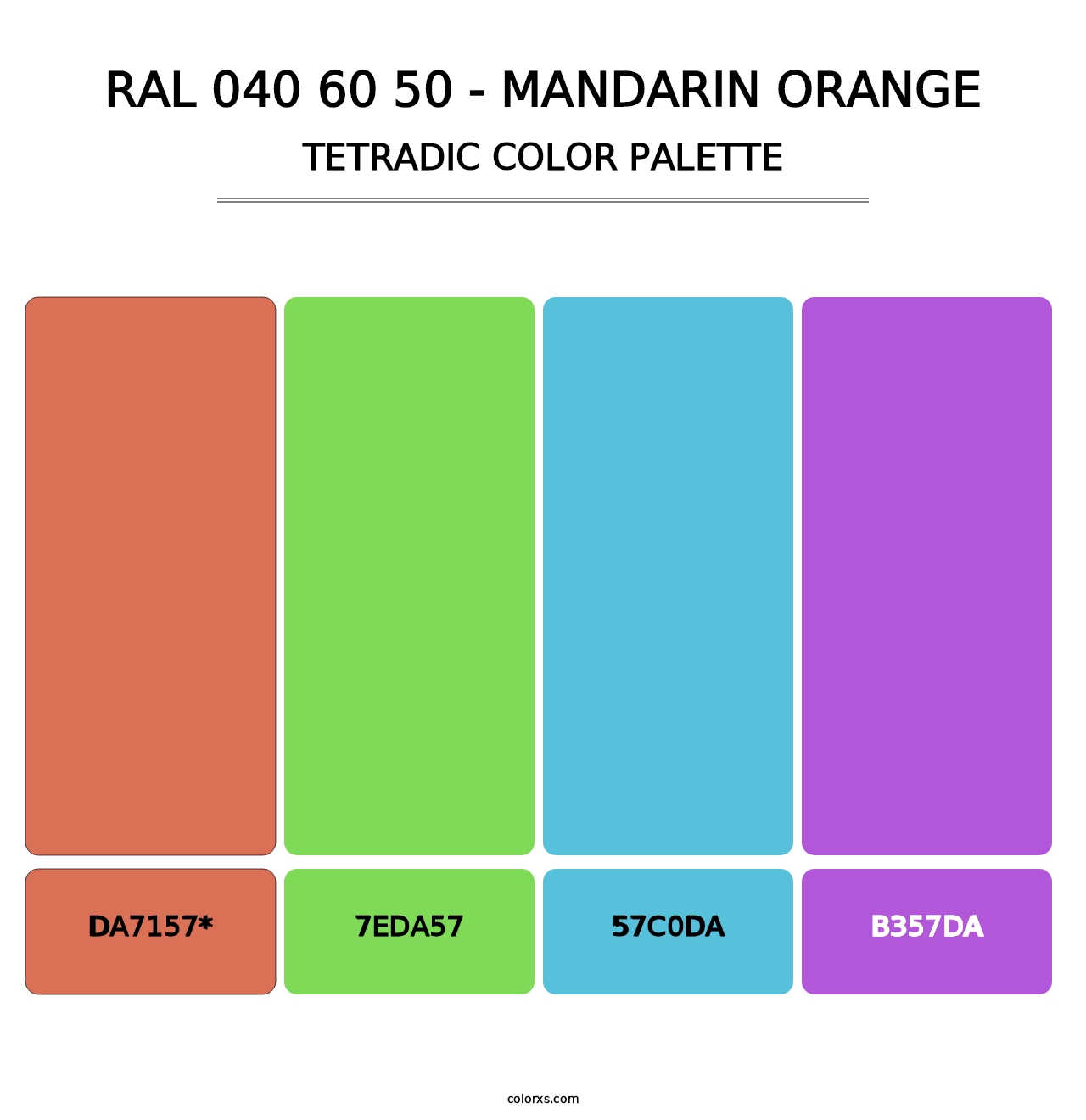 RAL 040 60 50 - Mandarin Orange - Tetradic Color Palette