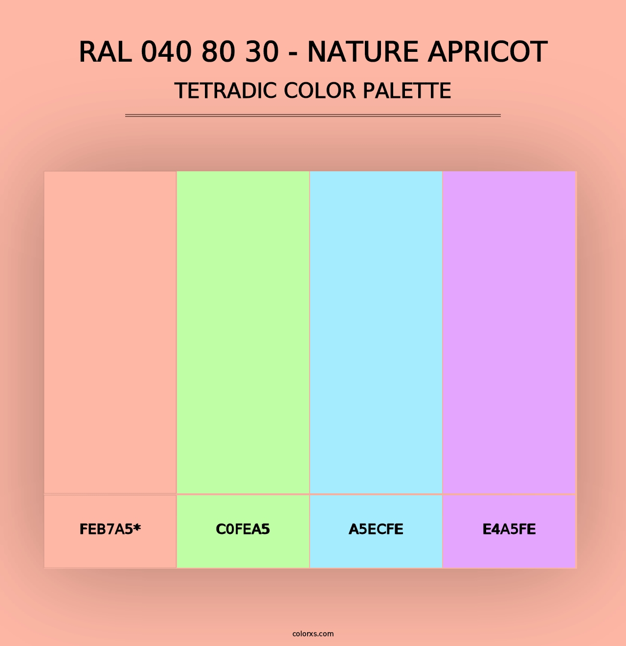 RAL 040 80 30 - Nature Apricot - Tetradic Color Palette