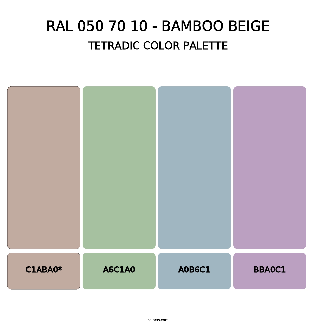 RAL 050 70 10 - Bamboo Beige - Tetradic Color Palette