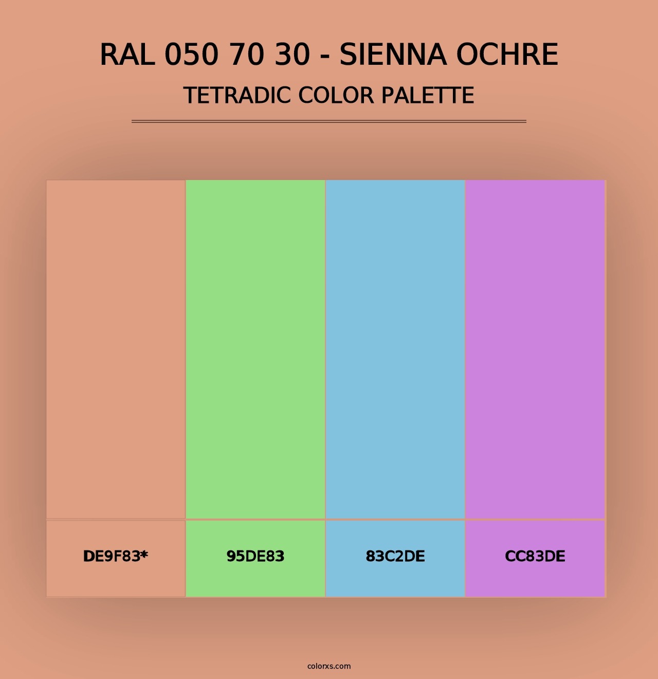 RAL 050 70 30 - Sienna Ochre - Tetradic Color Palette