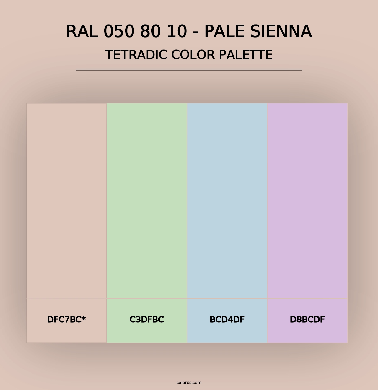 RAL 050 80 10 - Pale Sienna - Tetradic Color Palette