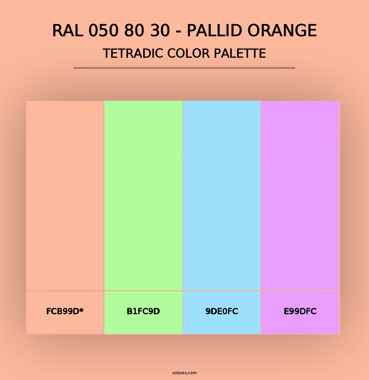 RAL 050 80 30 - Pallid Orange - Tetradic Color Palette