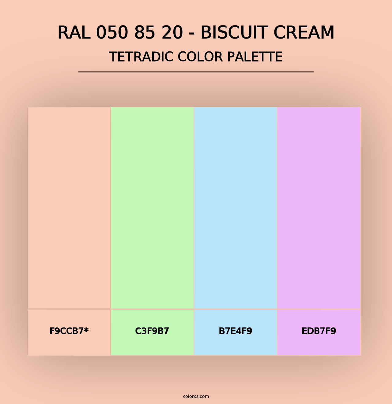 RAL 050 85 20 - Biscuit Cream - Tetradic Color Palette