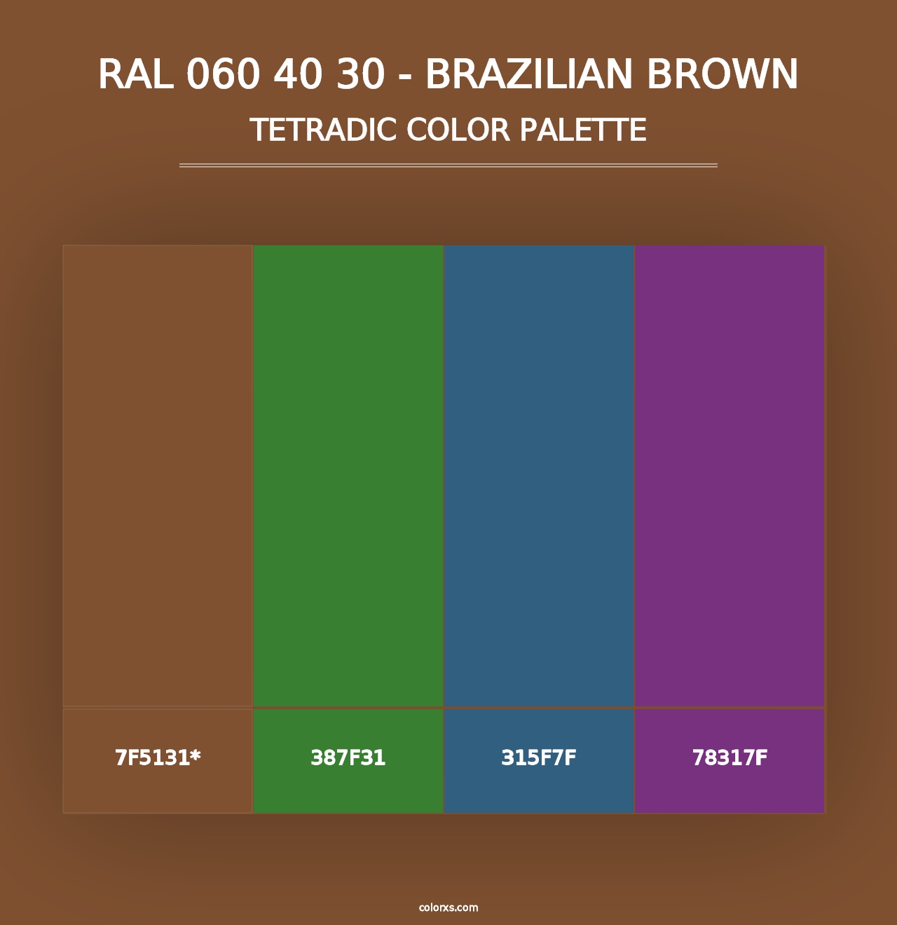 RAL 060 40 30 - Brazilian Brown - Tetradic Color Palette