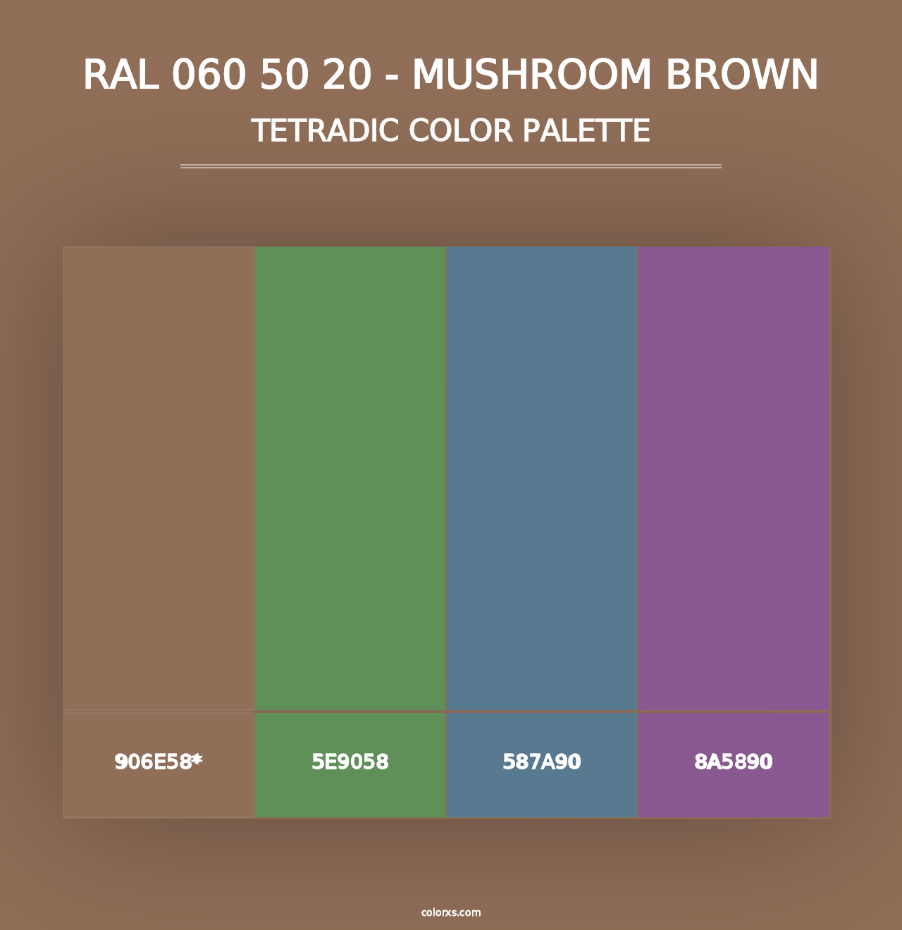 RAL 060 50 20 - Mushroom Brown - Tetradic Color Palette