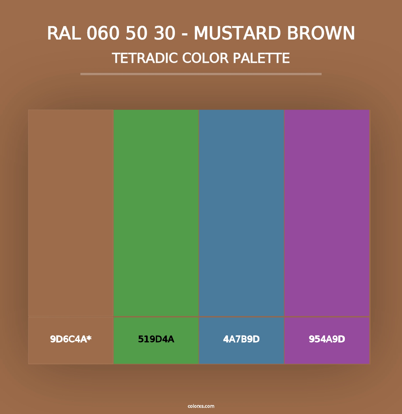 RAL 060 50 30 - Mustard Brown - Tetradic Color Palette