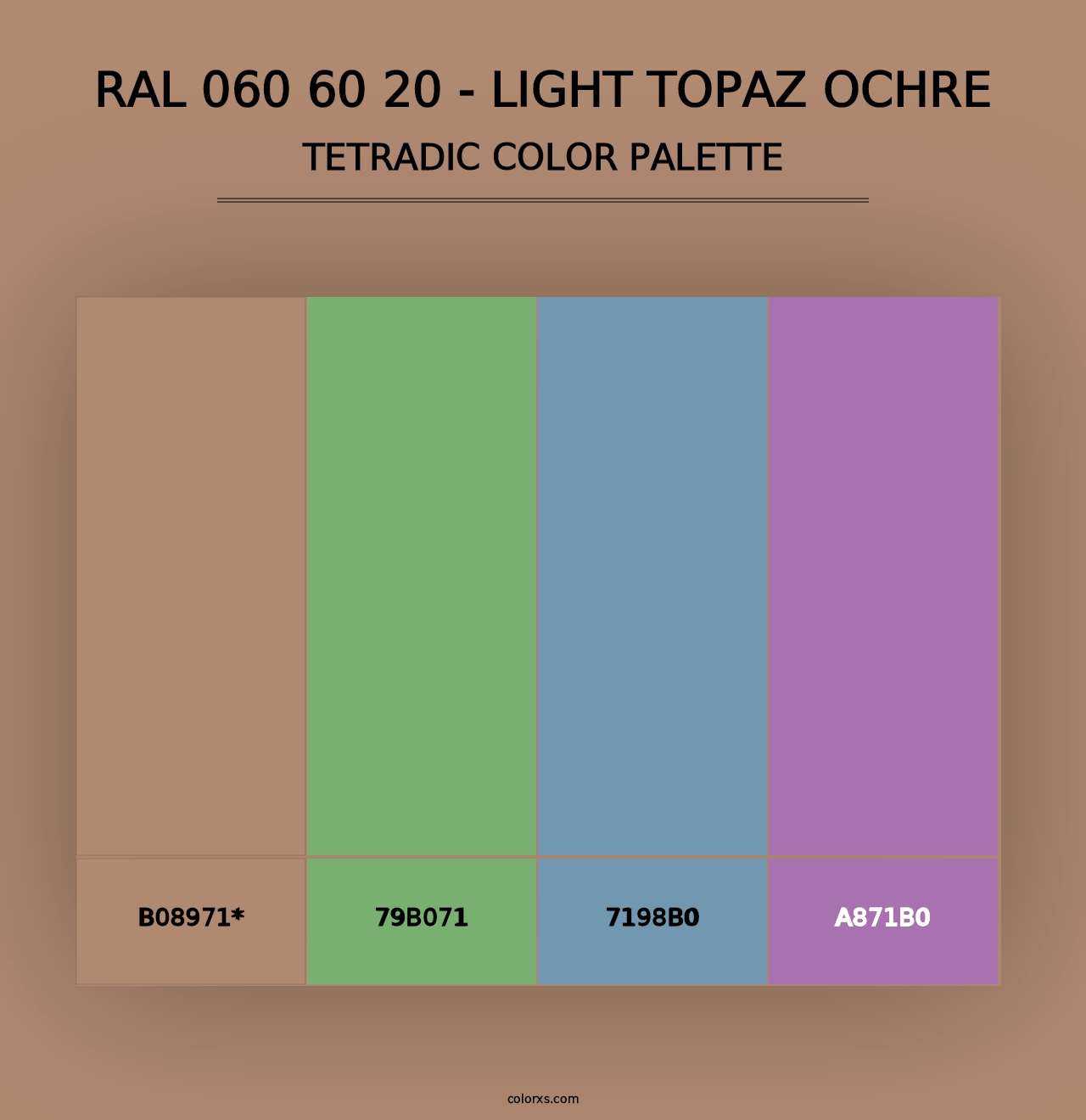 RAL 060 60 20 - Light Topaz Ochre - Tetradic Color Palette