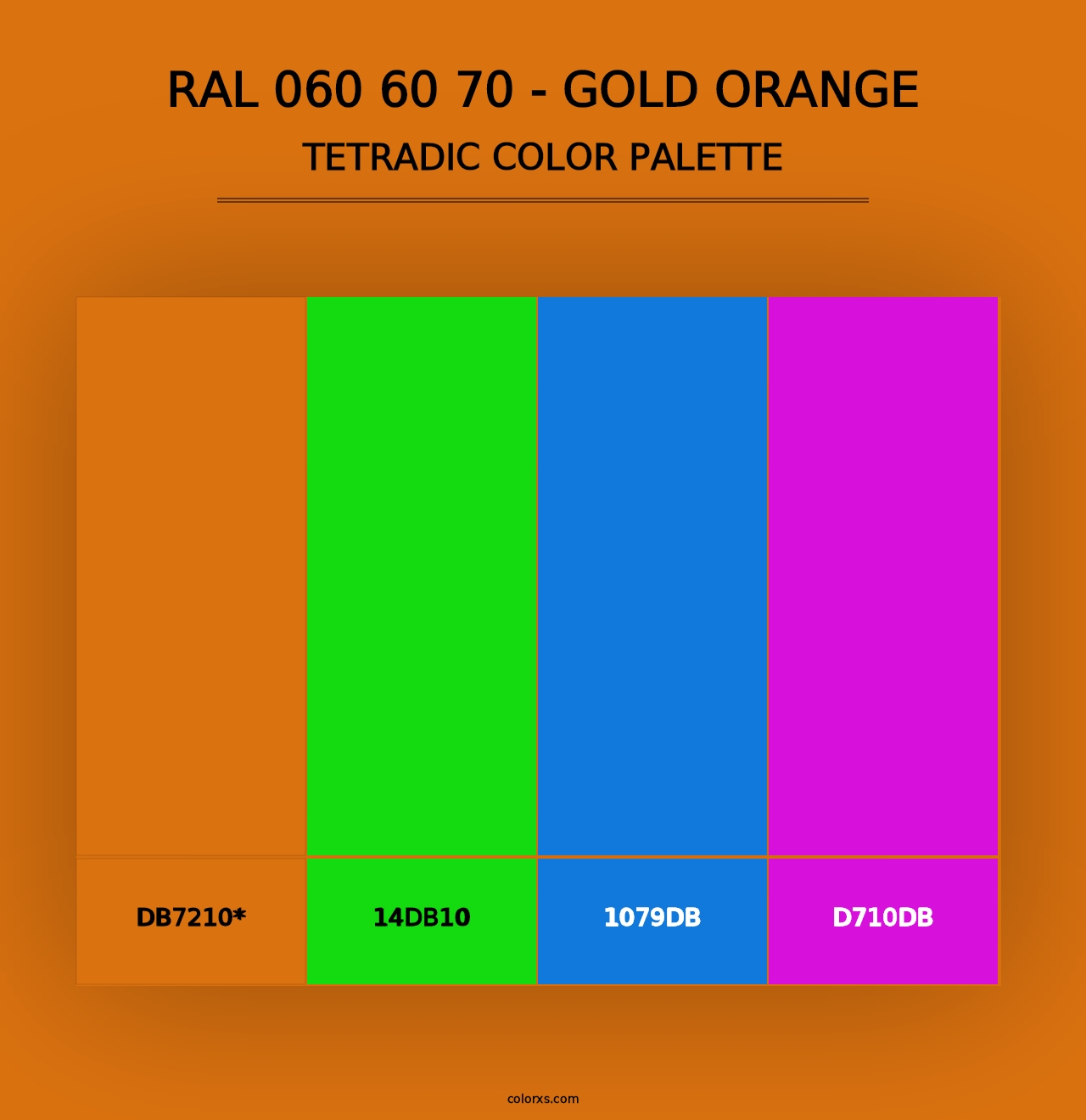 RAL 060 60 70 - Gold Orange - Tetradic Color Palette