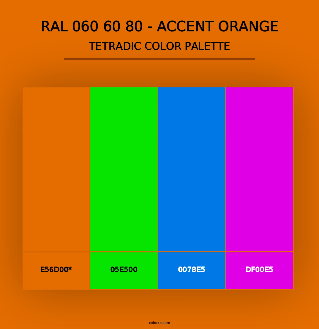 RAL 060 60 80 - Accent Orange - Tetradic Color Palette