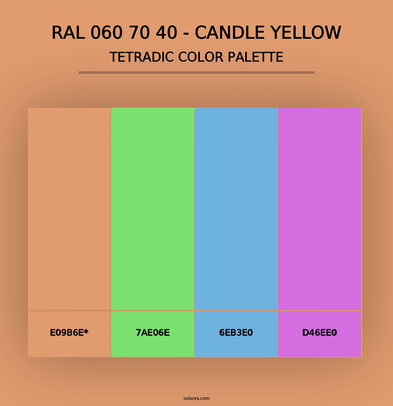 RAL 060 70 40 - Candle Yellow - Tetradic Color Palette