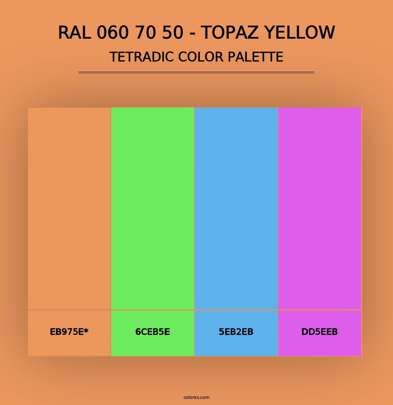 RAL 060 70 50 - Topaz Yellow - Tetradic Color Palette